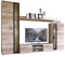 Wohnwand Bentley, Praktische Anbauwand, Schrankwand, Mediawand, mit viel Stauraum, Top-Qualität (Country Oak Grey/Schwarz, mit LED Beleuchtung)