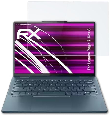 atFoliX Glasfolie kompatibel mit Lenovo Yoga 7 Gen 8 Panzerfolie, 9H Hybrid-Glass FX Schutzpanzer Folie