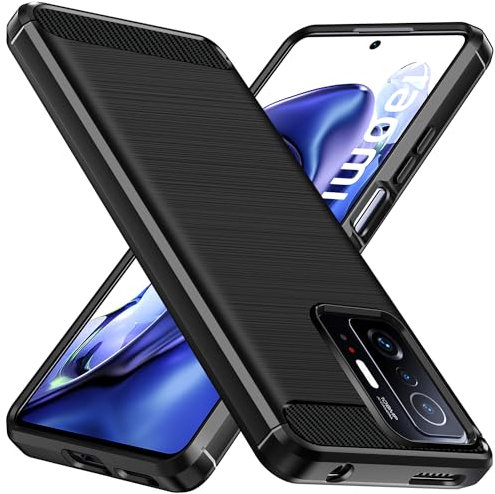 iVoler Cover per Xiaomi 11T 5G / Xiaomi 11T Pro 5G, [Protezione Antiurto di Grado Militare] Custodia Sottile Morbida in Silicone TPU Anti-Impronte Anti-Graffio Protettiva Case, Nero