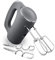 AAMEN Electric HAND Mixers, Baking Kitchen Food Mixer Electric Whisk, Hand Mixer 5 Speeds, stainless-steel attachments 2 Mixing Beaters, 2 Dough Hooks and sleek design for kitchen mastery 300W (GREY)