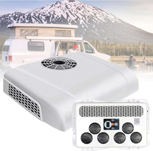 MAYFABD DC 12V 24V Air Conditioner Electric Parking Air Conditioner Fit Trucks RVs Trailers Buses Camper Vans etc Fast Cooling A C Unit Scroll Compressor,12V