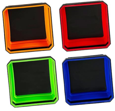 GABEALF Lot de 4 bols carrés pliables en silicone avec base magnétique double face 11,4 cm