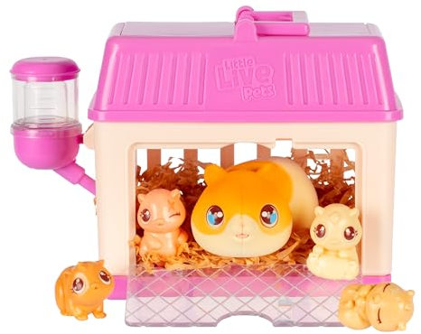 Little Live Pets Mama Surprise P'tits Hamsters, Prends Soin de la Maman Hamster dans Son clapier pour découvrir 2, 3 ou 4 bébés
