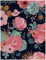 Papier Peint Fleur Noir,44 x 1000cm Papier Adhesif pour Meuble Rose Papier Peint Fleurs Vert Papier Peint Feuille Vert Papier Peint Fleuri pour Meuble,Chambre,Cuisine,Salon,Arche,Salle de Bain