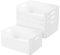 LYLIDIA 4 Stück Aufbewahrungsbox Küche Bad Körbe Kunststoff 25 cm Niedrigeren Vorderseite Aufbewahrungskorb Weiß Aufbewahrungsboxen Organisationsboxen Plastikbox Regal Schrank Organizer Boxen