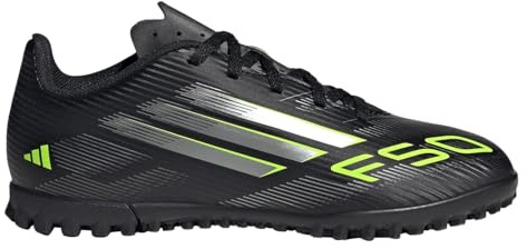 adidas F50 Club Turf Football Boots Kids, core Black/Iron met./Lucid Lemon, 5 UK Child