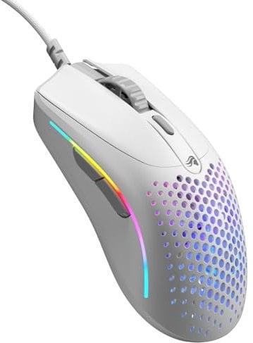 Glorious Model O 2 Mini Wired Gaming Mouse - superleggero 49 g, sensore ottico 26.000, Motion Sync, 80M di clic, 6 tasti programmabili, per mani piccole, sparatutto, MMO, MOBA, Battle Royale - Bianco