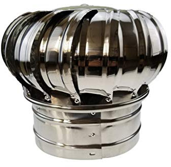 Generisch Drehbare Kaminkappe aus Edelstahl, Anti-Abwind, drehbar, für Kamine und Entlüftungsöffnungen, Kaminaufsätze, 100 mm