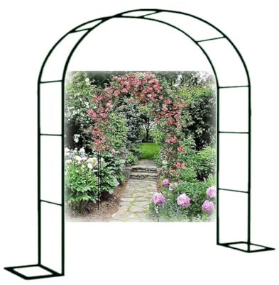 Generisch Rosenbogen Aus Metall, Rosenbogen Torbogen für Rosen & Kletterpflanzen Rankhilfe 80-350cm Breite 200/220/230cm Höhe Garten Decoration Pergola für Hochzeit(Green,Width 80xHeight 200cm)