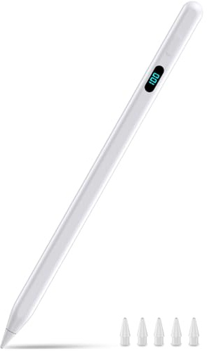 Lápiz para iPad con imán y 5 puntas adicionales, carga más rápida USB-C, lápiz capacitivo compatible con iPad 6-11th/A16, Air M3/M2/3-5th, Pro M4/11/12.9/13 pulgadas, Mini 5th-7th/A17Pro (blanco)