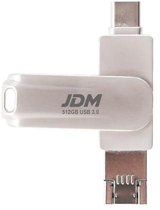 JDM Group - Pendrive USB C - para iPhone - 512 GB - 4 en 1 - Interfaz 3.0 - Pendrive para Movil Android - USB para movil - iPhone/iPad/PC/Tablets/OTG - Memoria Externa iPhone - de Alta Capacidad