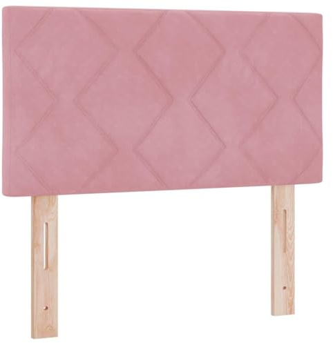 vidaXL Kopfteil Rosa 80 cm Samt | Du kannst die Höhe einfach an dein Bedürfnis anpassen, Weicher Bezug mit coolen geometrischen Mustern, Stabiler Rahmen aus