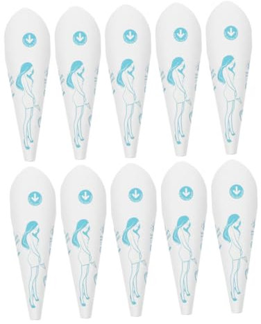 KICHOUSE 12 Piezas Orina desechable Embudo de orina Femenina Orinal portatil para Adultos Elementos Esenciales de Senderismo para Mujeres urinario Femenino a Prueba de derrames baño Papel