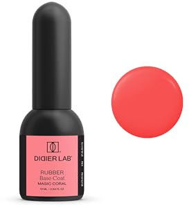 DIDIER LAB Premium Rubber Base Gel Magic Coral 10ml - LED UV Nagellack Korallrosa - HEMA und TPO-freie - Unterlack für Nägel - Nail Polish - Base Coat Gel Nagellack -2in1 UV Lack für Maniküre