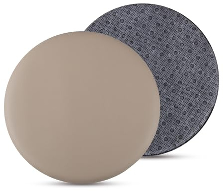 Bestlivings 2er Pack Stuhlkissen beige Ø38 cm Lederimitat mit Anti-Rutsch, Sitzauflage für Zuhause, Büro und Garten, ideal für Komfort und Stil