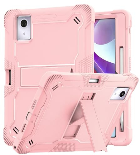 Vakarey Funda para Lenovo Idea Tab 11 Niños Antigolpes con Soporte Lápiz Capa,Oro Rosa