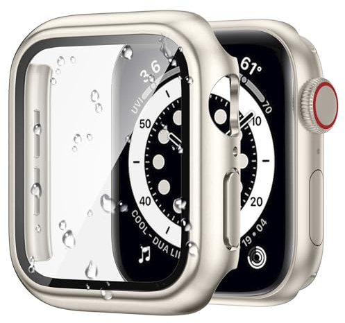 Neitra Cover per Apple Watch SE Series 654 40mm Impermeabile Case Custodia | Protettiva Rigida PC Integrata in Vetro Temperato HD, Cover Protettiva per iWatch Series SE/6/5/4 40mm