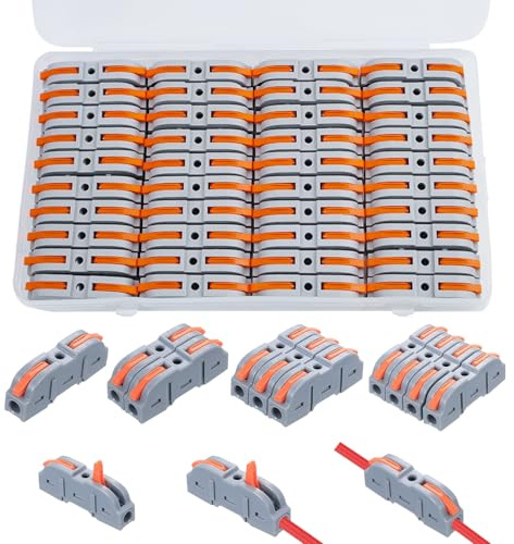 Okeno Select 40-Pack Cable Connectors, Terminal Blocks, Plug-in Connectors, Through Connectors, Electrical Terminal Blocks, Quick-Connect Wire Connectors, SPL-1M, SPL-2M, 3M, 4M, 5M Junction Blocks