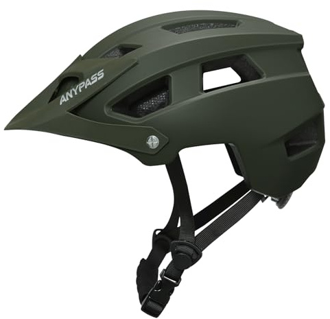 Bike Helmet Men Women, Lightweight MTB Cycle Helmet with Detachable Visor, Adjustable Mountain Road Bicycle Helmet with Dial Fit, Safety Certified Cycling Helmet for Adult Youth