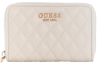GUESS Geldbörse Atabey SLG Medium Zip Around Wallet Cream White Creme