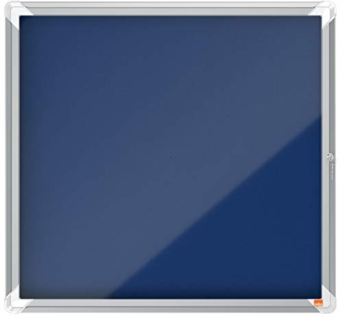 Nobo abschließbarer Schaukasten mit Filz-Notiztafel, 6 x A4, Premium Plus, Blau, 1902555