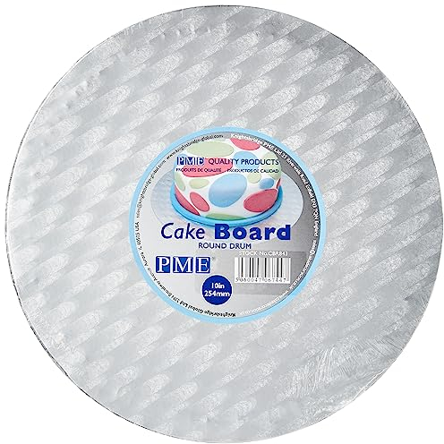 PME CBR843 Runde Tortenplatte 25 cm, 11 mm dick, Kunststoff, Silber, 25,x 1.1 x x 25 cm