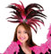 KarnevalsTeufel.de Feder-Kopfschmuck pink-schwarz Haarreif Kopf-Accessoire Haarschmuck Brazil-Carneval