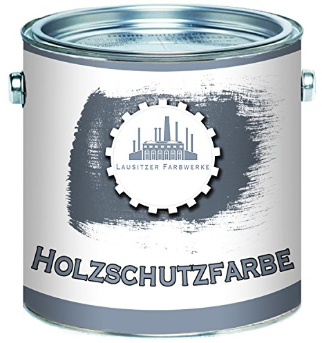Lausitzer Farbwerke Holzschutzfarbe traditionelle Wetterschutzfarbe hochdeckender und effektiver Holzschutz in Weiß Beige Grün Schwedenrot Rotbraun Dunkelbraun Schwarz (2,5 L, Weiß)