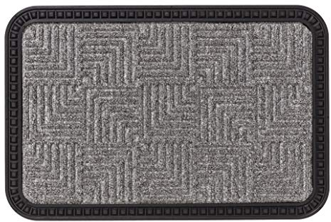 Carpido Fußmatte Außen & Innen - 25x60 cm - Silber Muster - Sauberlauf Türmatte rutschfest - Schmutzfangmatte sehr strapazierfähig - Fussmatte aussen Stufen