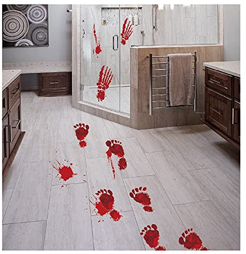 TIREOW_Halloween 1 Realistisch Wirkende Schaurig Blutige Sticker/Aufkleber-Halloween Dekoration, Rot, Größe: 23x35cmx4pcs