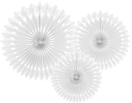 PartyDeco Satz von Seidenpapier Rosetten- Weiß- Dekoration Hängende Papier Rosetten Papier Stern Papier Pumpen Silvester Hochzeit Geburtstag Baby Shower Hängende Dekorationen