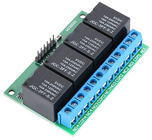 Módulo de Relé Biestable de 4 Canales, 5V DC, Autoblocante con Pulso Bajo, 6.5 x 4.3 cm, para Control DIY WIFI, Puerta de Garaje