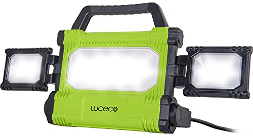 Luceco Led-bouwlamp, 50 watt, ultraplatte werklamp, 5000 lumen, koplamp, IP54 waterdicht, voor werkplaats of bouwplaats