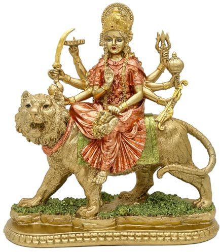 Statue Hindu-Göttin Lord Durga – Indischer Gott Murti Idol Home Tempel Puja Skulptur – Indischer Diwali-Tag Mandir Pooja Dekoration