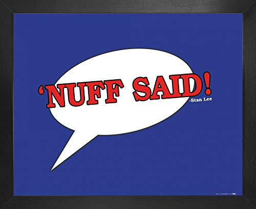 1art1 Comics Poster Kunstdruck Bild und MDF-Rahmen - Nuff Said, Stan Lee Zitat (50 x 40cm)