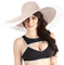 VECRY Femme Paille Large Bord D'été Chapeau Derby Pliable Souple Plage Soleil Chapeaux (Beige)
