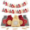 Adventi® Adventskalender zum Befüllen [24 Stück] Weihnachtskalender 2025 Jutesäckchen 15 x 12cm Groß, Weihnachtsdeko Tüten/Säckchen, Geschenktüten Weihnachten mit individuellen Designs (Rot)