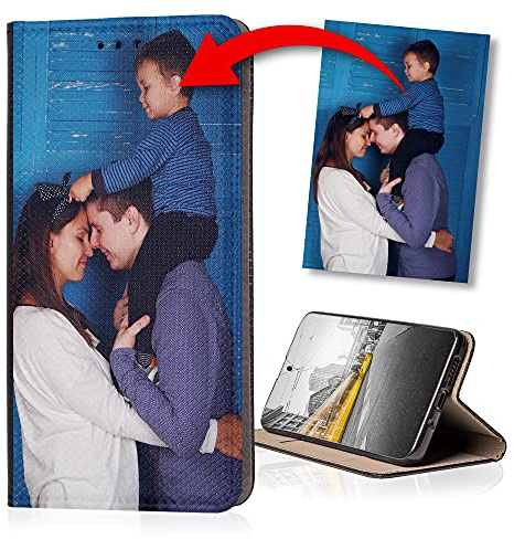 KX-Mobile Personalisierte Hülle für Samsung Galaxy A32 5G Handyhülle Smart Magnet mit deinem eigenen Motiv Bedrucken - Dein eigenes Bild Selfie Design Motiv Foto