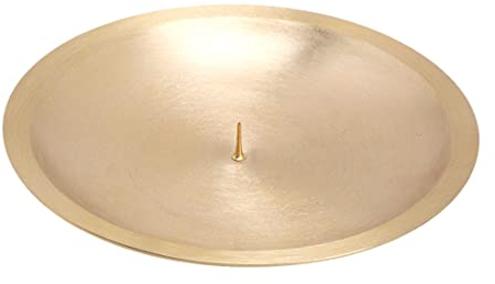 NKlaus Kerzenteller mit Dorn Ø 16 cm Messing Gold matt Kerzenhalter Kerzenuntersetzer 10570