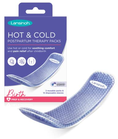 Lansinoh Heiß- und Kaltpads für postpartale Essentials, Violett, 2 Stück nach der Geburt, 2 Stück