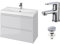 VBChome Badmöbel 80 cm Slim Grau mit Armatur und Pop-up ventil Waschbecken mit Unterschrank Waschtisch 2-Schubladen