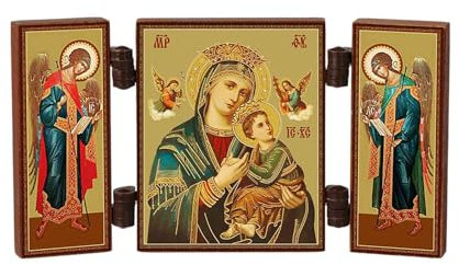 NKlaus - Mutter Von Immerwährenden Hilfe - christliche Ikone Triptychon - Strastnaja Vsepomogajushhaja - reise Altar Holz 36172