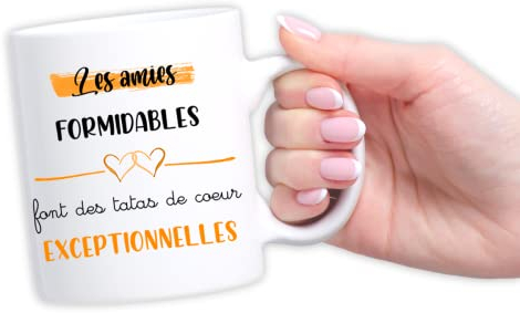 Mug personnalisé future tata de coeur - Annonce grossesse originale - Tasse magique - Les amies formidables font des tatas de coeur exceptionnelles (Amie formidable)