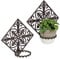 Relaxdays 2 x Blumenhalter Wand, Gusseisen, antik, Wandblumentopfhalter Garten, Ø 13 cm, dekorativ verziert, Dunkelbraun (2)