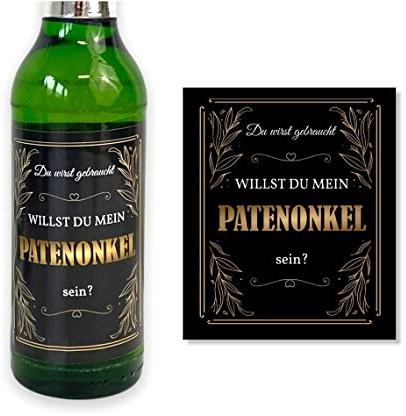 Flaschenetikett Patenonkel, Willst du mein Patenonkel sein?