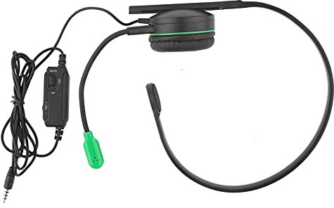 Shanrya Single Sided Headset (Black Green) Gaming Headset Single Sided for Xbox One PS4 Game Machine