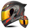 Integralhelm Motorradhelm Doppelvisier Mit Pinlock-Visier Straßenfahrradhelm Für Herren Damen ECE-Geprüfter Modularer Klapphelm Mit Getöntem/Klarem/REVO/Dunklem Visier – Mattschwarz Rot D,M