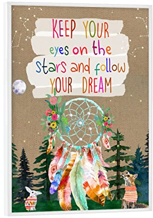 artboxONE Poster mit weißem Rahmen 18x13 cm Für Kinder Bunter Traumfänger - Bild Dreamcatcher Collage Dreamcatcher