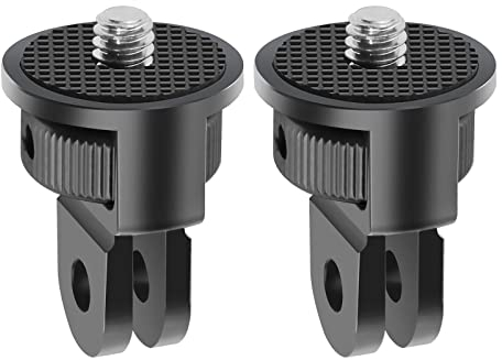 Vkesen Adaptador de Trípode para Montura Go Pro, Adaptador Giratorio de Rosca 1/4 -20 para Soporte/Accesorios para GoPro, Compatible con Insta360 x3/One x2, Sony y Otras Cámaras de Acción(2 Pack)