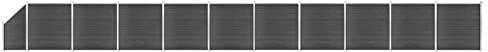 MOONAIRY Zaunelement Set, Sichtschutzstreifen, Sichtschutzzaun, Garten Zaunschutz, Balkonzaun, Stabzaun, WPC 1830x(105-186) cm Schwarz